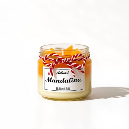 El Yapımı Katmanlı Mandalin Kokulu Kavanoz Mumu