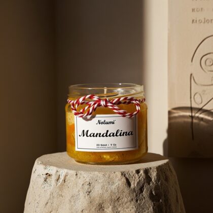 El Yapımı Şeffaf Mandalin Kokulu Kavanoz Mumu