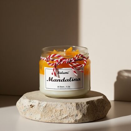 El Yapımı Katmanlı Mandalin Kokulu Kavanoz Mumu