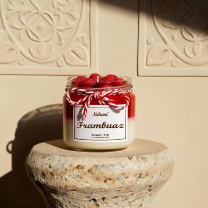 El Yapımı Katmanlı Frambuaz Kokulu Kavanoz Mumu