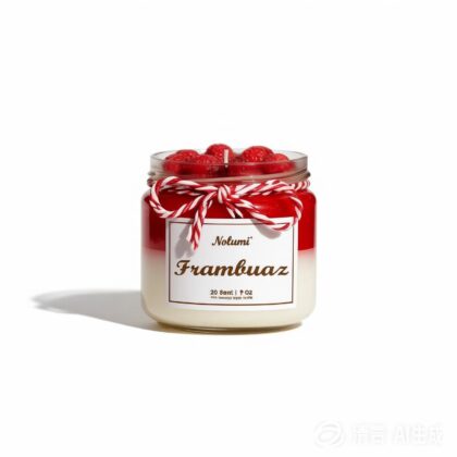 El Yapımı Katmanlı Frambuaz Kokulu Kavanoz Mumu