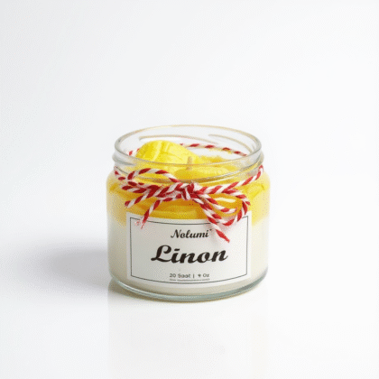 El Yapımı Katmanlı Limon Kokulu Kavanoz Mumu