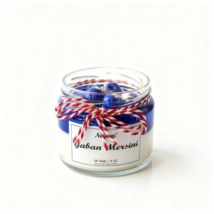 Katmanlı Yaban Mersini Kokulu Kavanoz Mumu